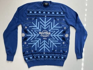 Hard Rock Hotel Casino Tulsa Blau Urlaub Winter Weihnachten Pullover Herren Größe L - Bild 1 von 7