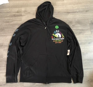 Giacca nera Disneyland Oogie Boogie Bash 2019 First Fright XL con cappuccio e zip nuova con etichette - Foto 1 di 16