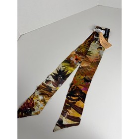 NEW Lise Charmel Silk Skinny Scarf Floral Marron/Maca