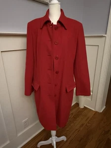 Cappotto donna Henig Furs vintage rosso taglia 10 misto lana cashmere - Foto 1 di 5