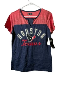 G-iii Women's Houston Texans Short Sleeve V-Neck T-shirt, Red/Blue, Medium - Picture 1 of 6