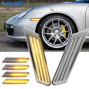 For 05-12 Porsche 911 997 Carrera LED Clear Turn Signal Side Marker Lights Lamps - Picture 1 of 10