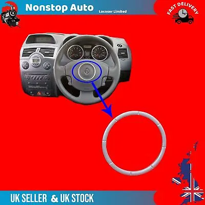 Steering Wheel Cover Chrome Fits Renault Megane Mk2 Scenic Mk2 Kangoo Mk2 • 6.96€