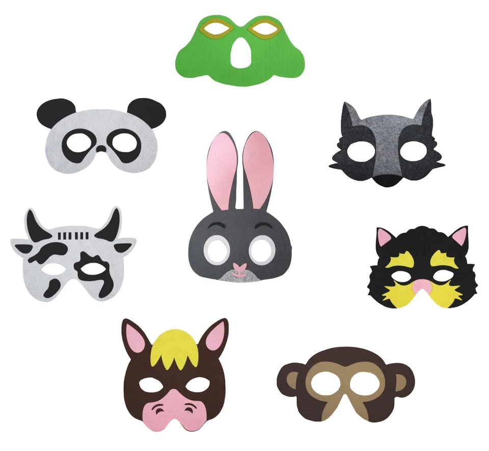 Halloween School Party 8 Packs Animal Eye Mask Children Costume Cosplay 1-8year - Image 1 of 1