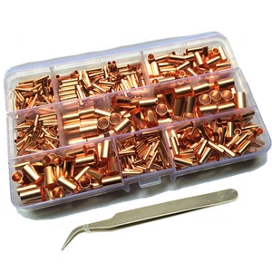 650pcs 8 Values Copper Butt Splice Tube Terminal Connectors Assorment Set Kit - Picture 1 of 6