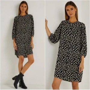 " BNWT ET VOUS Black print Tunic Shirt Dress size 14 16 18 (ST40)