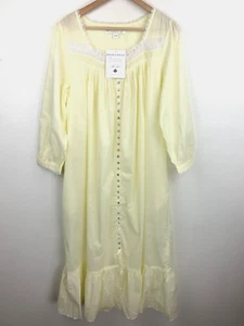 Eileen West Buttercup Cotton Robe Nightgown Size S Yellow Long Sleeve #73856 - Picture 1 of 5