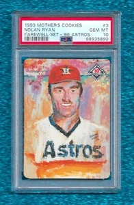 1993 MOTHER'S COOKIES #3 NOLAN RYAN PSA 10 GEM MINT FAREWELL SET HOF ASTROS - Bild 1 von 1