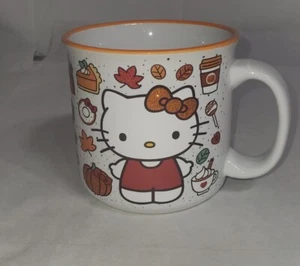 Hello Kitty Autumn Treats, Pumpkins, & Leaves Glitter Accent Large 20oz Mug-NEW - Picture 1 of 6