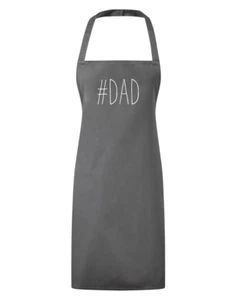 #Dad Hashtag Dad Printed Apron Baking Cooking Gift Thin Font Fathers Day - Picture 1 of 20