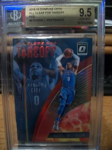 RUSSELL WESTBROOK 2018-19 Panini Donruss Optic ACFT Red /99 #6 BGS GEM MINT 9.5 - Picture 1 of 1