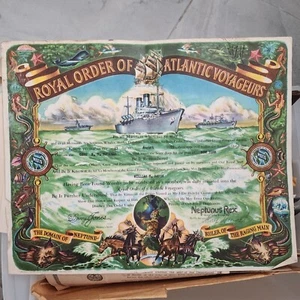 VINTAGE CERTIFICATE ROYAL ORDER NEPTUNES REX ATLANTIC VOYAGEURS USNS GEIGER - Picture 1 of 2