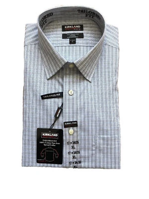 Mens KIRKLAND Long Sleeve Tailored Fit Non Iron Sport Shirt/Buttons Blue XL Nwt. - Image 1 of 4