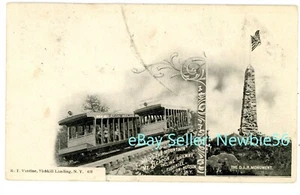 Beacon NY - INCLINE RAILROAD & MONUMENT ON MOUNT BEACON - Postcard MT - Picture 1 of 2