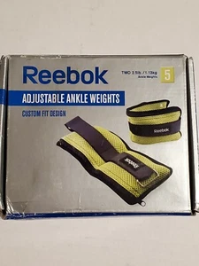 2010 Reebok Adjustable Ankle Weights 2 2 1/2 lbs each Neon Green & Black New - Picture 1 of 4
