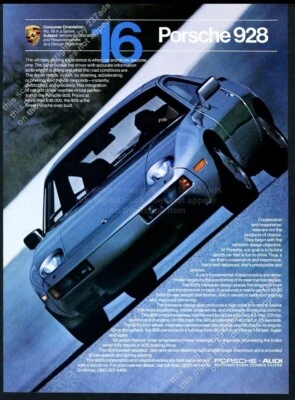 1982 Porsche 928 silver car photo No 16 in a Series vintage print ad - Image 1 of 4