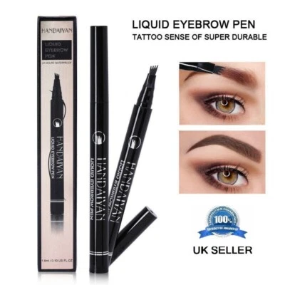 GENERIC HANDAIYAN LIQUID Eyeliner Augenbraue vier Köpfe Gabel Tattoo Stift wasserdicht Stempel UK