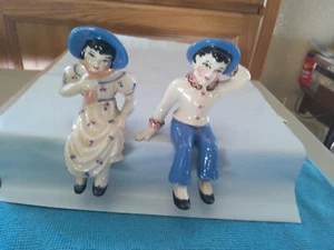 VINTAGE CERAMIC ARTS STUDIO MADISON "JACK and JILL" SHELF SITTERS 1949 FIGURINE - Picture 1 of 6