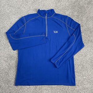 Mountain Hardwear Mens Blue 1/4 Zip Shirt Performance Base Layer Hiking Size XL