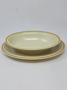 Set Hearthside Garden Festival Platter & Serving Bowl Prairie Sunshine Stoneware - Picture 1 of 11