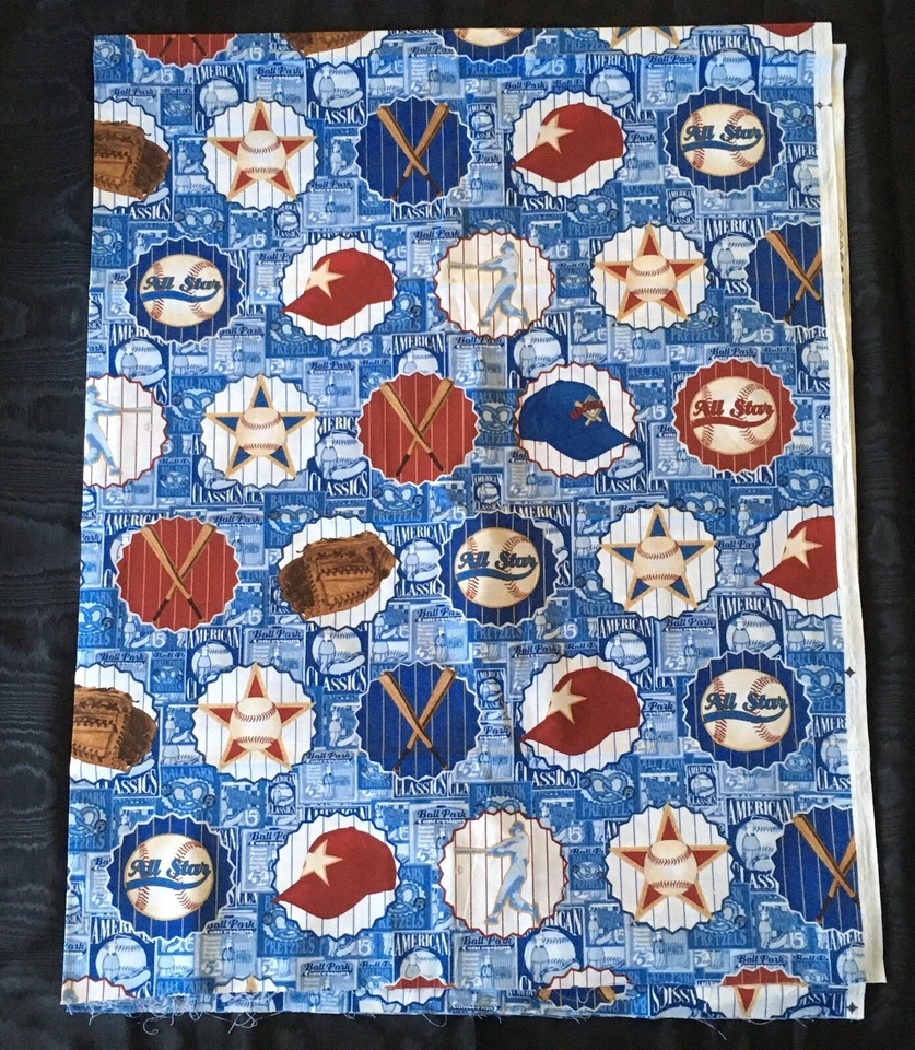 "Telas Wilmington de tela de algodón collage deportivo de béisbol 44"" X 3,14 años" Foto 1 de 1