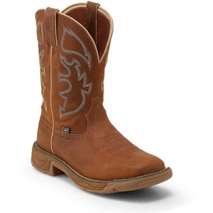 Justin Sz 10.5 Stampede Rush Rustic Tan Work Boot WK4330 - Picture 1 of 10