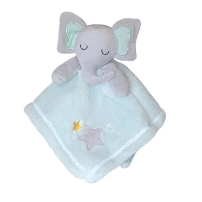 Manta de seguridad Baby Gear Elephant Stars suave polar bebé Lovey 15" X 14" Foto 1 de 4