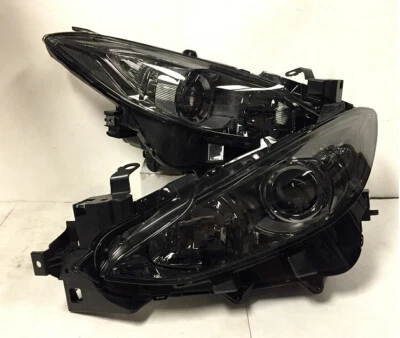 Projector Headlight Chrome Housing Clear Reflector Smoke Lens For 14-16 Mazda 3 Foto 1 de 3