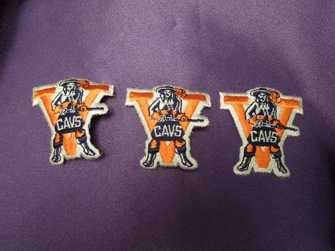 Lot of 3 Virginia Cavaliers Patches CavMan Mascot & V Cover