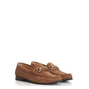 Mocassini BRUNELLO CUCINELLI 1250 $ in camoscio marrone - Horse-Bit - Foto 1 di 12