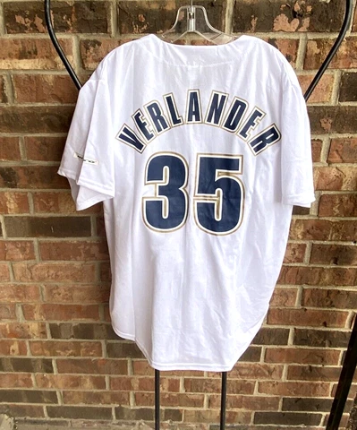 MLB Houston Astros Justin Verlander 35 White Button Front Jersey Shirt Men XL Cover