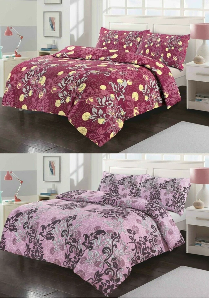 A-TZ AMELIA Floral Duvet Quilt Cover & Pillowcase Set Easycare Polycotton Bedding
