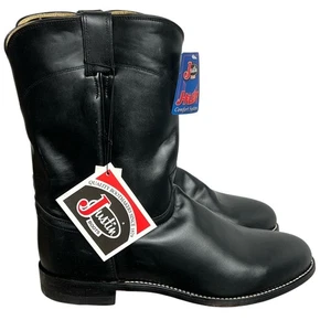 Justin schwarz Spanisch Kipskin Klassisch Leder Stiefel 3133 Herren Größe 11,5 EE NEU - Bild 1 von 14