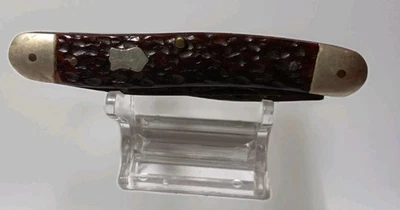 Vtg EDGE Solingen Germany Pocket Jack Knife 2 Blades 3 7/16" Closed Bone Handle - Image 1 of 4