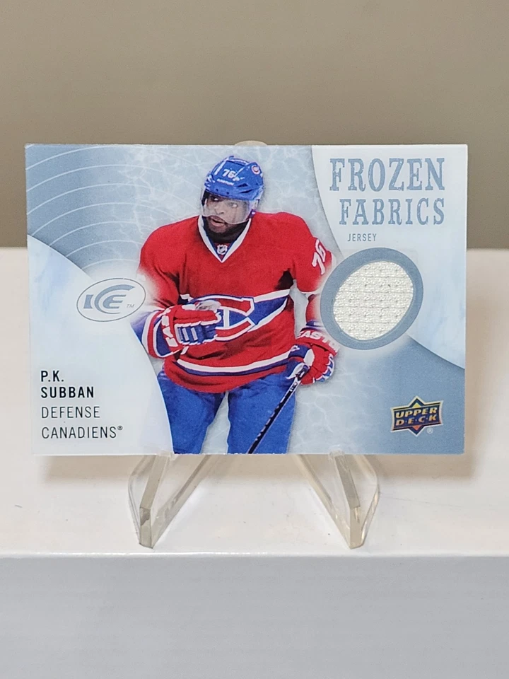 2014 15 Upper Deck ICE P.K. Subban Frozen Fabrics Game Used Jersey Card #FZF-SU - Image 1 of 2