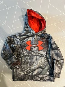Under armour Boys Hoodie Mossy Oak Pullover Long Sleeve Loose Fit Size Small - Picture 1 of 3