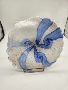 Ciotola nastro blu vintage in vetro di Murano Latticino Zanfirico - Foto 1 di 4