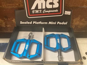 MCS ALUMINUM MINI 9/16" PLATFORM PEDALS NEW BLUE - Picture 1 of 1