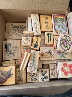 Lot Of Vintage Rubber Papercraft Stamps Stampa Rosa, Comotion, Stampede, & More - Image 1 of 4
