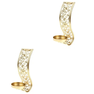  2 Pieces Vintage Home Decor Wall Hanging Candlestick Sconce Holder - Image 1 of 4