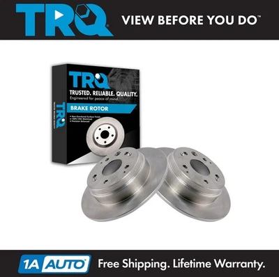 TRQ Rear Brake Rotors Set Solid For 2001-2003 Acura CL - Image 1 of 4