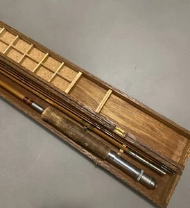 Caña de bambú vintage de Japón con caja de madera 5 piezas - Imagen 1 de 17
