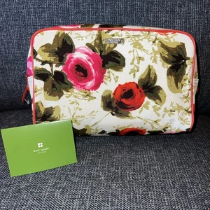 Kate Spade kleine rechteckige Tasche Kosmetiktasche Baton Rouge Rose Neu ohne Etikett LESEN - Bild 1 von 7