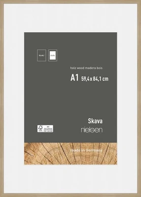 Nielsen Holz-Bilderrahmen Skava eiche 59,4x84,1 cm mit Passepartout 42x59,4 cm - Bild 1 von 4