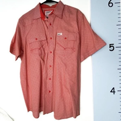 Camisa para hombre Rockawear naranja a cuadros con botones XL Foto 1 de 4