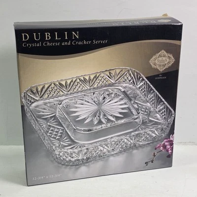 Shannon Godinger Heavy Crystal Square Appetizer Cheese Server Dish Tray 12.75" - Image 1 of 4