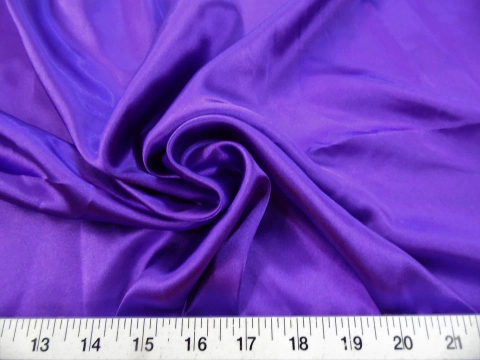 Discount Fabric Charmeuse Silky Bridal Satin Apparel Purple CS08 - Image 1 of 1