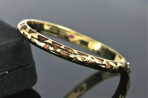 $6,250 Roberto Coin 18K Yellow Gold Brown Enamel Ruby Giraffe Bangle Bracelet M - Picture 1 of 9