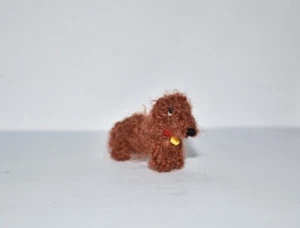Dollhouse Miniature Dachshund Dog Realistic Crochet Dachshund Pet Gift 2.2" - Picture 1 of 6