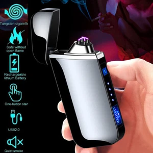 Elektro Lichtbogen Dual Arc Sturm Feuerzeug USB Aufladbar Plasma Lighter Gift - Bild 1 von 13